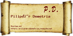Pilipár Demetria névjegykártya