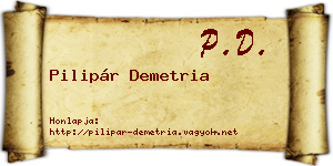Pilipár Demetria névjegykártya